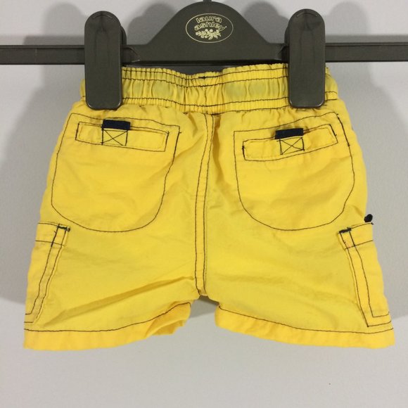 Wave Zone Baby 3-6M Yellow & Blue Trim Swim Trunks - Picture 2 of 6